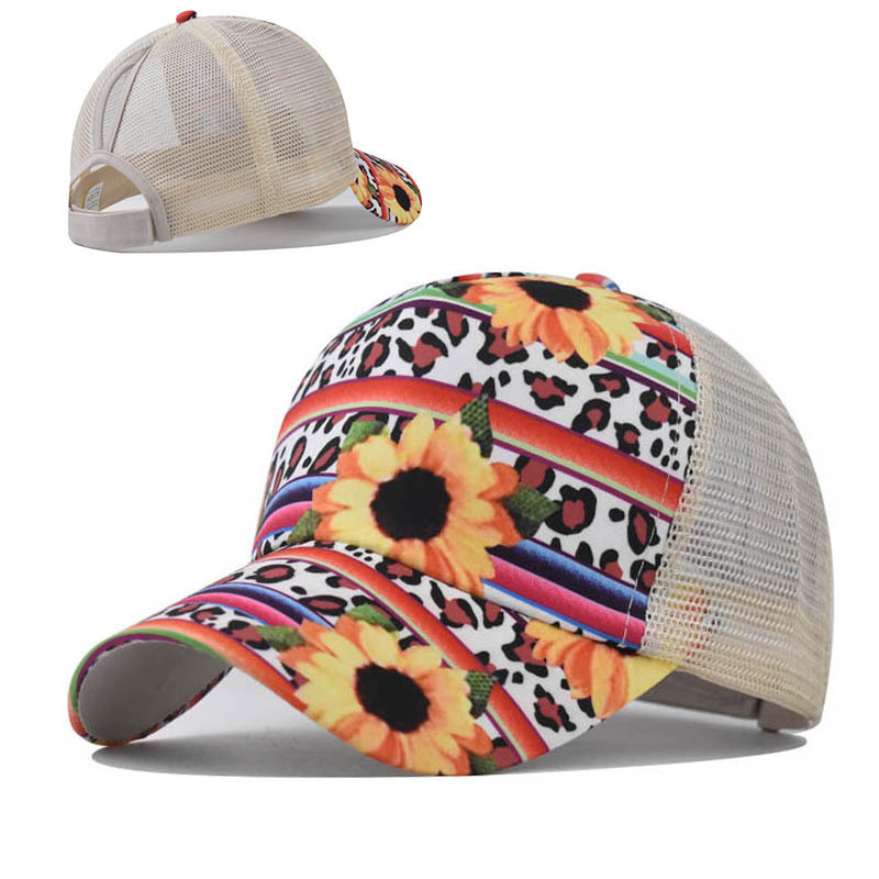 여자의 패션 야구 모자 여름 선 스크린 포니 테일 모자 인쇄 된 캐 쥬얼 모자 야외 숙 녀 통기성 메쉬 모자